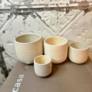 Safi Roost Stoneware Tall Bowls Cream - 4 Piece Stoneware Bowl Set New in Box